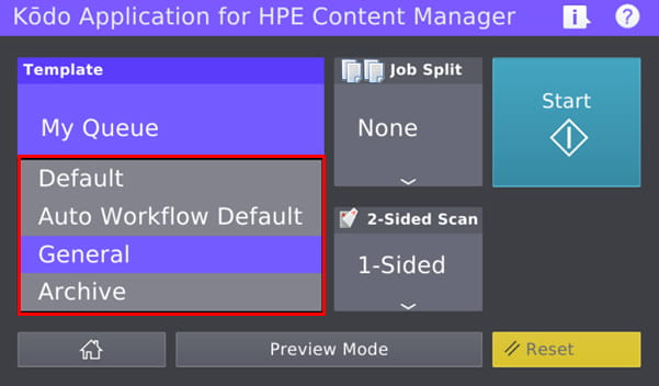 Scan setting profiles are pre-defined to suit your organisational requirements 