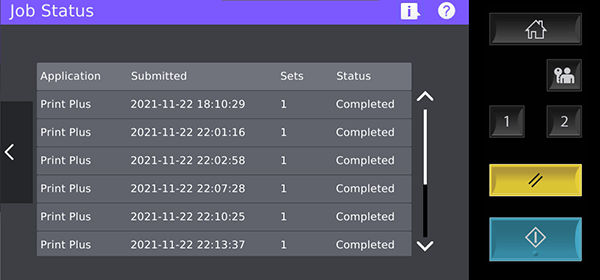 Conveniently check each print job's status