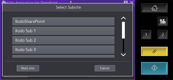 One touch access to subsites