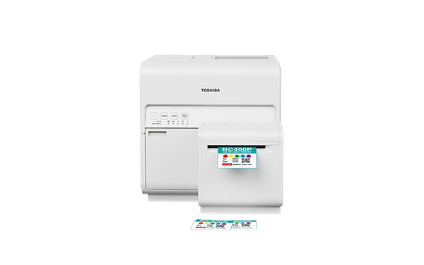 Colour label printer with cutter