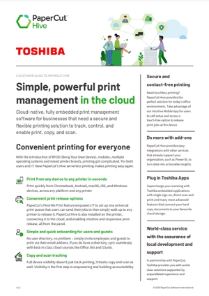PaperCut Hive Factsheet