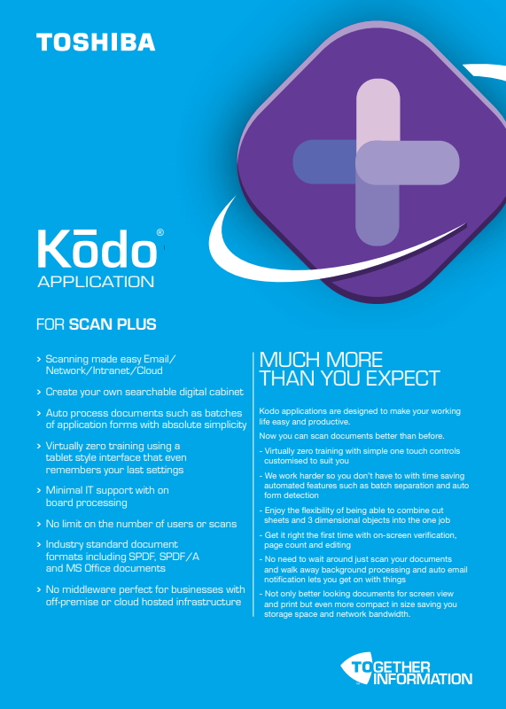 Toshiba Kodo App for Scan Plus Brochure